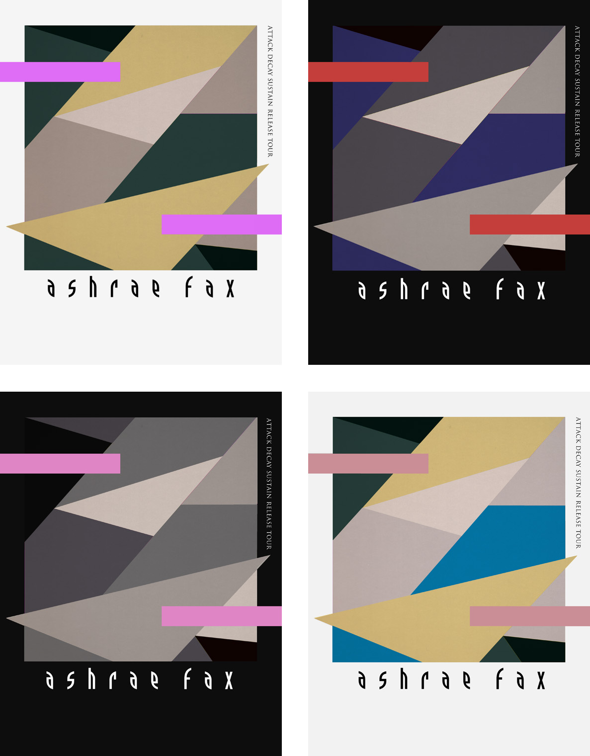 Ashrae Fax 'Attack Decay Sustain Release' Tour Posters Designed by Kristian Goddard