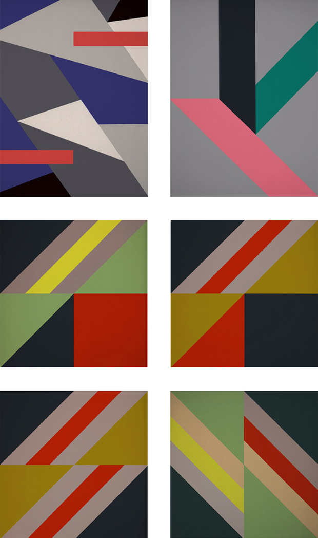 Recent Abstract Geometric Works on Canvas by Kristian Goddard