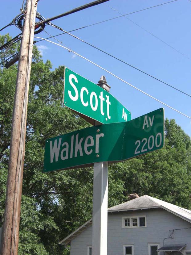 Scott Walker Street Signs in Greensboro North Carolina