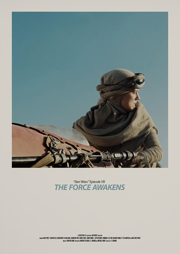 Star Wars The Force Awakens Minimal Non Design Movie Poster Rey by Kristian Goddard