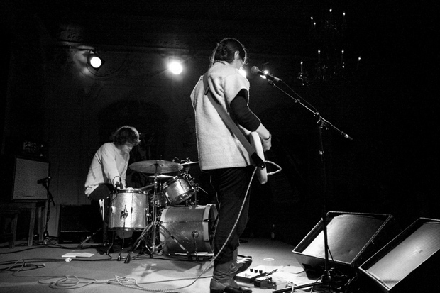 Kristian Goddard playing with Scout Niblett at Bush Hall London