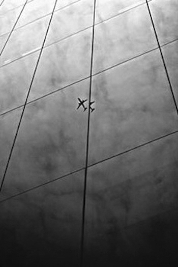Aeroplane Reflected on Building