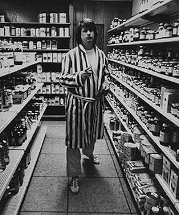 Brian Wilson Wearing Robe in Health Food Store