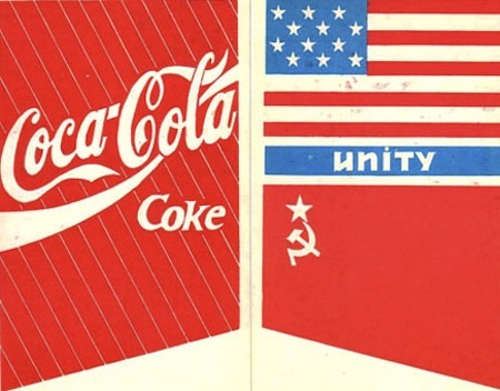 Coca-Cola America and Rusia Unity Cold War Graphic