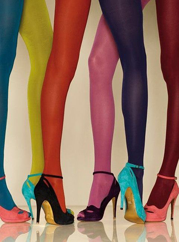 Coloured Tights and Heels