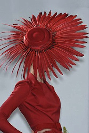 Christian Dior Red Feather Hat