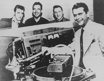 Elvis Presley and Sam Phillips at Sun Studio