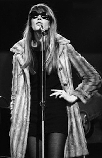 Francoise Hardy in Fur Coat