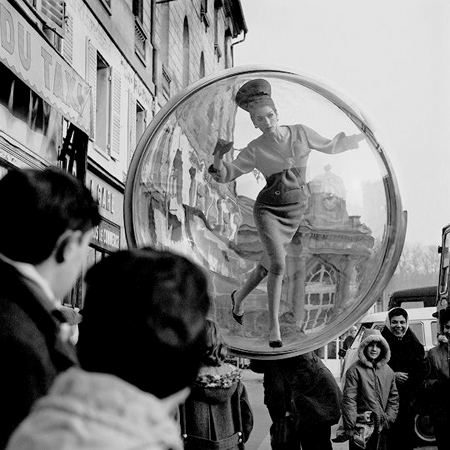 Girl Floating In Bubble