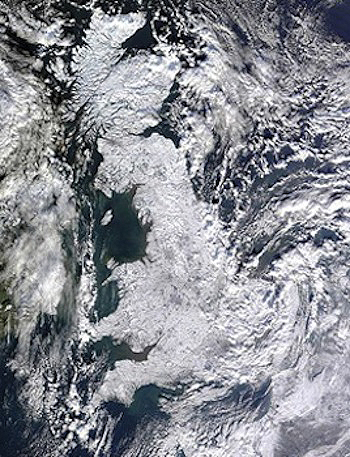 Great Britain Covered in Snow