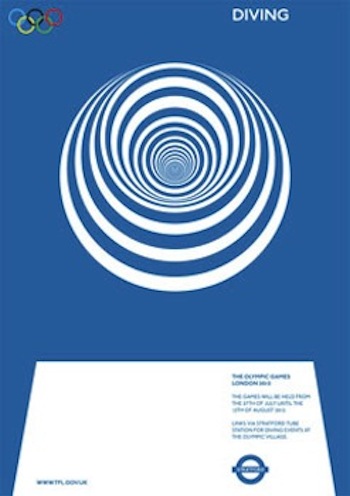 2012 London Olympics Diving Poster by Allan Clarke
