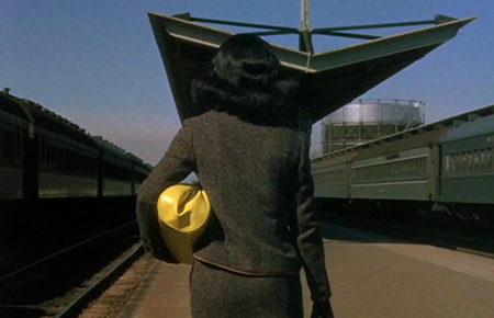Opening Scene from Marnie by Alfred Hitchcock Yellow Leather Handbag