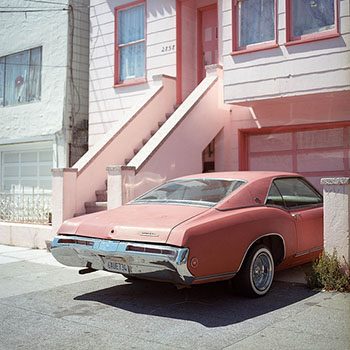 Vintage American Car Parked Outside San Francisco Apartment