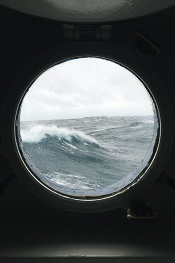 View of the Ocean from Ships Porthole